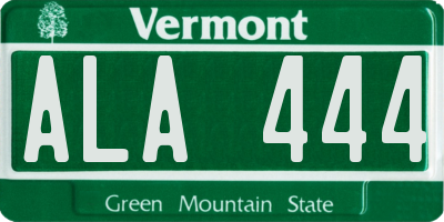 VT license plate ALA444