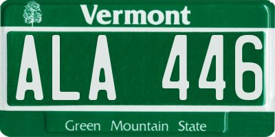 VT license plate ALA446