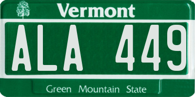 VT license plate ALA449