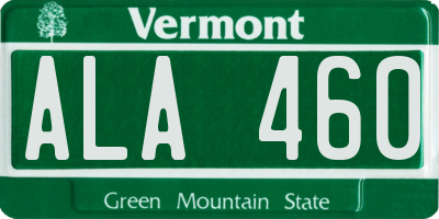 VT license plate ALA460