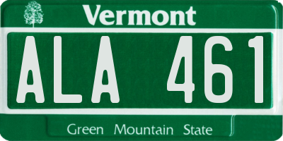 VT license plate ALA461
