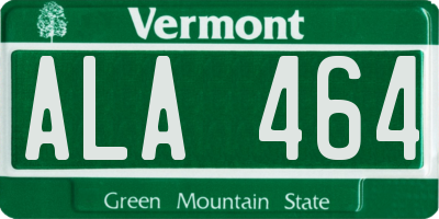 VT license plate ALA464