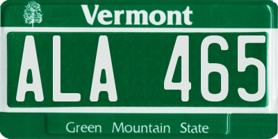 VT license plate ALA465