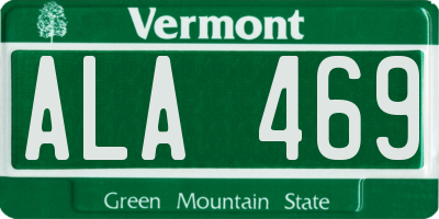 VT license plate ALA469