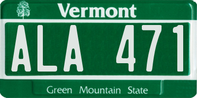 VT license plate ALA471