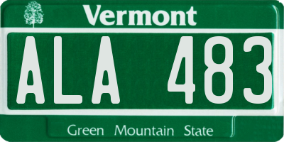 VT license plate ALA483
