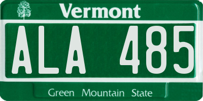 VT license plate ALA485