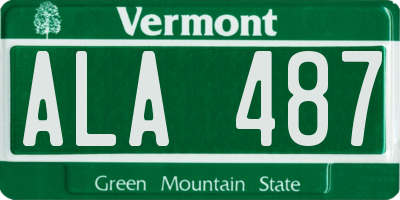 VT license plate ALA487