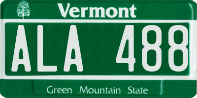 VT license plate ALA488