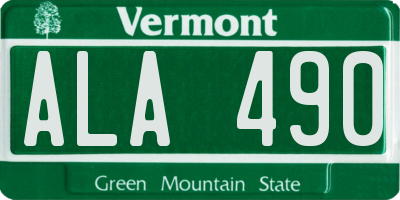 VT license plate ALA490
