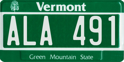 VT license plate ALA491