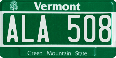 VT license plate ALA508