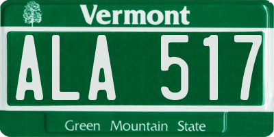 VT license plate ALA517