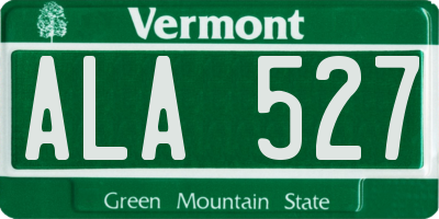 VT license plate ALA527