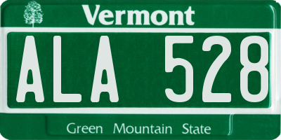 VT license plate ALA528