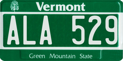 VT license plate ALA529