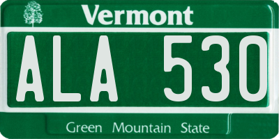VT license plate ALA530