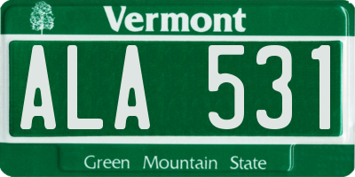 VT license plate ALA531
