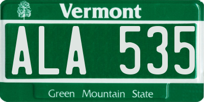VT license plate ALA535