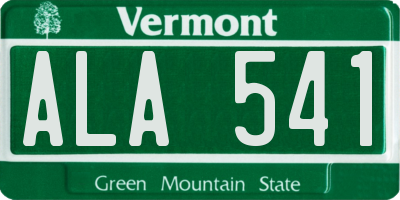 VT license plate ALA541