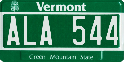 VT license plate ALA544