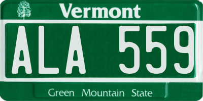 VT license plate ALA559