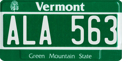 VT license plate ALA563