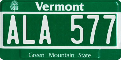 VT license plate ALA577
