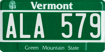 VT license plate ALA579