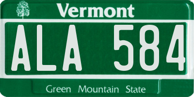 VT license plate ALA584