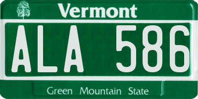 VT license plate ALA586