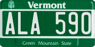 VT license plate ALA590