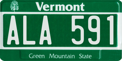 VT license plate ALA591