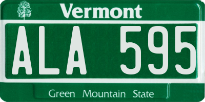 VT license plate ALA595