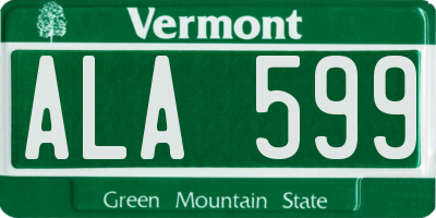 VT license plate ALA599