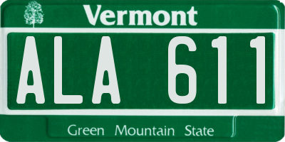 VT license plate ALA611