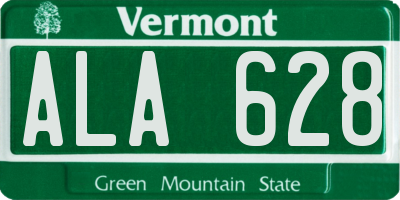 VT license plate ALA628