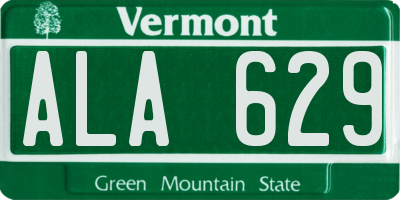 VT license plate ALA629