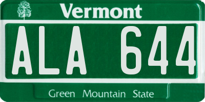 VT license plate ALA644