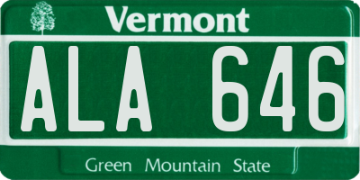 VT license plate ALA646