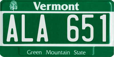 VT license plate ALA651
