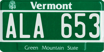 VT license plate ALA653