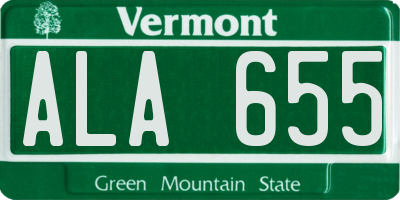 VT license plate ALA655