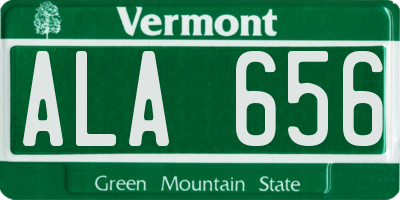 VT license plate ALA656
