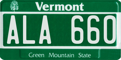 VT license plate ALA660