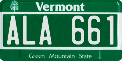 VT license plate ALA661