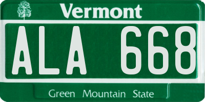 VT license plate ALA668
