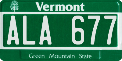 VT license plate ALA677