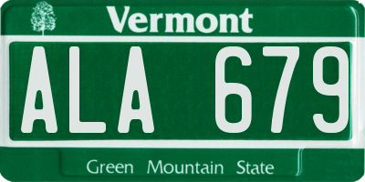 VT license plate ALA679