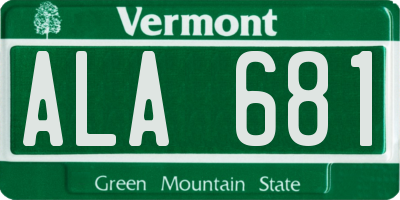 VT license plate ALA681